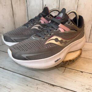 Saucony Ride 15 Womens Size 9W Gray Pink Running Shoes Sneakers S10730-15